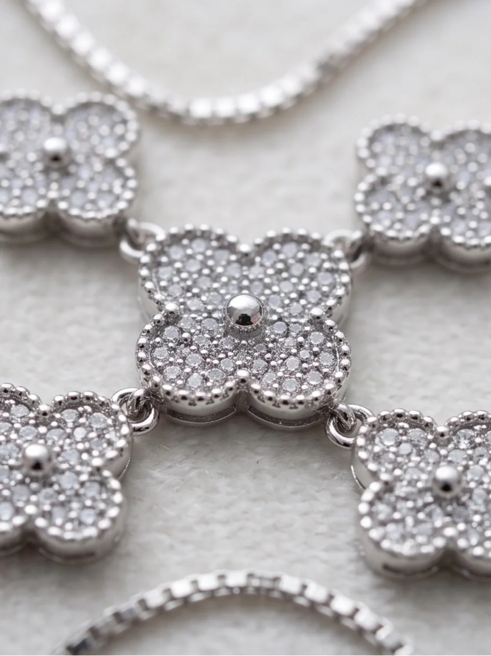 Silver Plated Pavé CZ Adjustable Bracelet – Up to 8